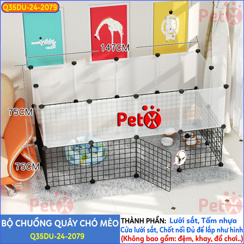 Quây chuồng chó mèo lắp ghép Petoka nuôi thú cưng sơn tĩnh điện giá rẻ-4
