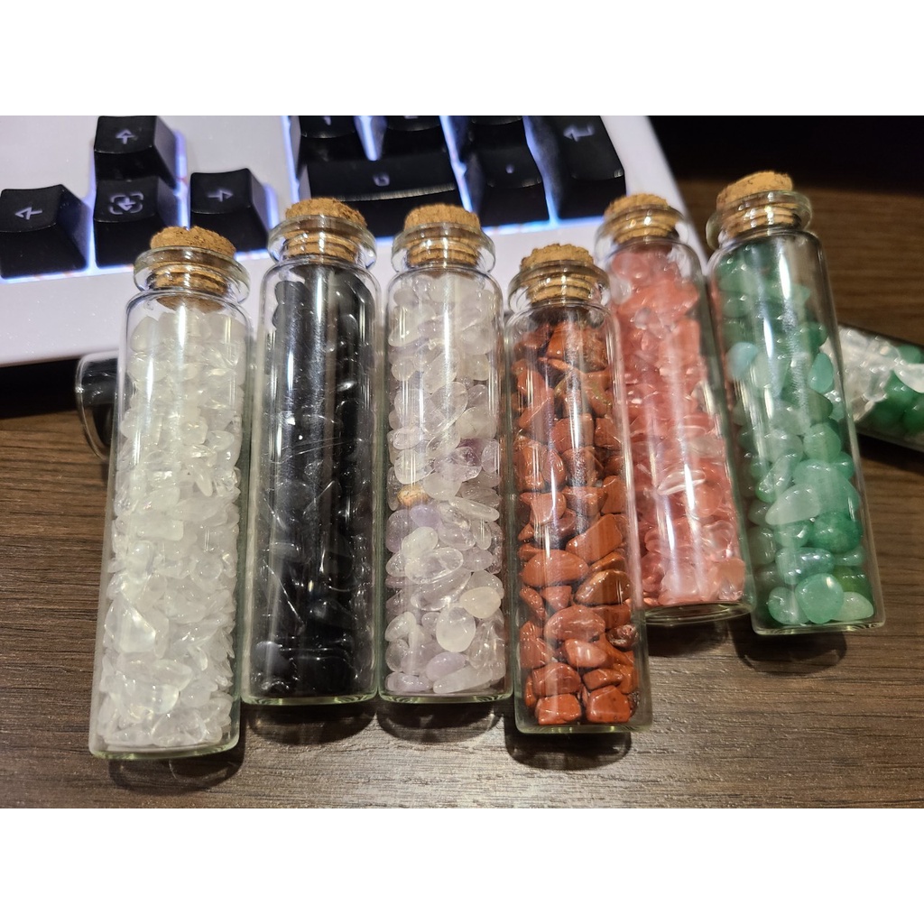 Hũ đá mini thanh tẩy tarot, đá vụn tự nhiên mang năng lượng tích cực