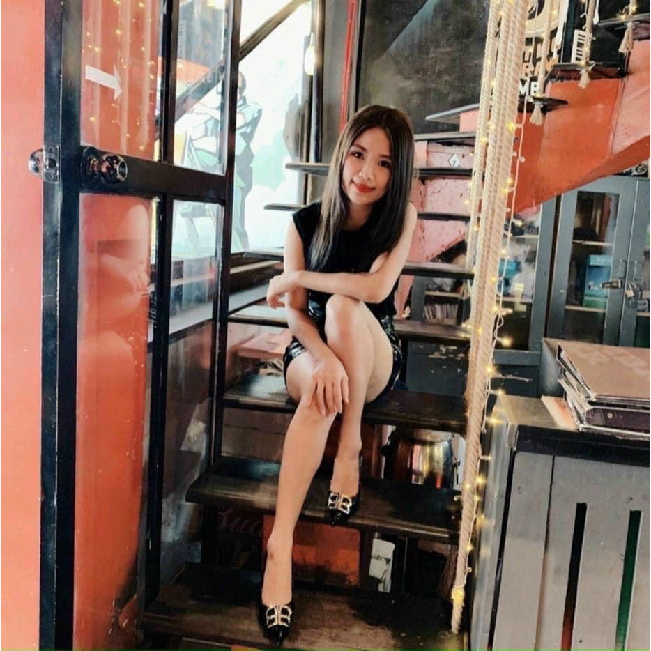 Giày cao gót bóng BB 7cm hàng super VIC fullbox về hai màu đen trắng