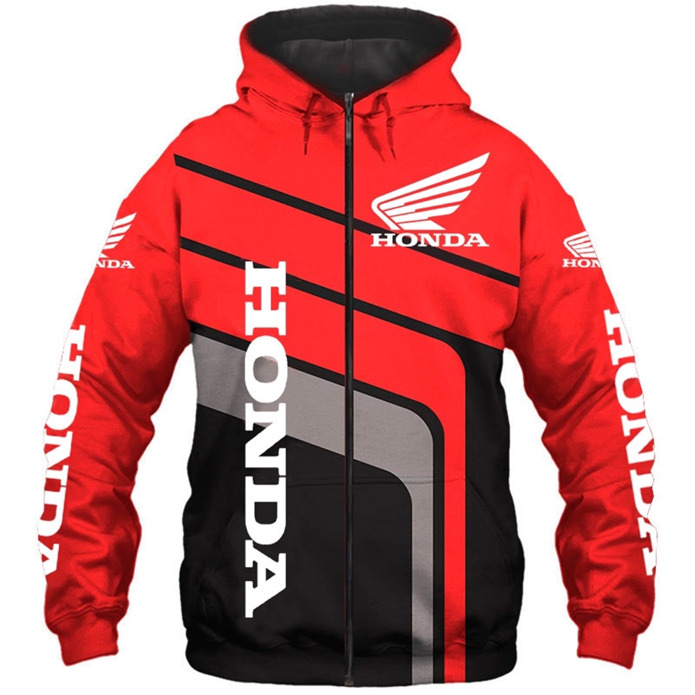 HONDA Áo Khoác Hoodie Có Khóa Kéo In Họa Tiết 3D Chất Lượng Cao Thời Trang Thu Đông 2022 F1 Cho Nam