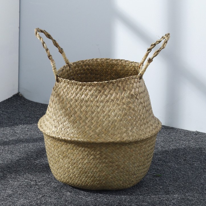 Giỏ cói đựng đồ, trồng cây, cắm hoa, đựng chậu cây, decor, trang trí kích thước 25cm x 27cm. Cói tự nhiên , đan thủ công