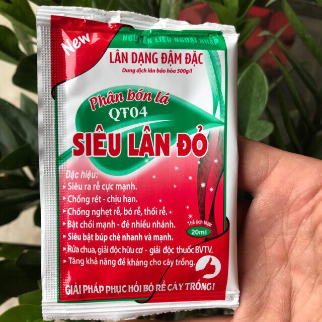 1 Gói 20ml Phân Bón Lá QT04 Siêu Lân Đỏ, Siêu Ra Rễ Cực Mạnh, Chống Rét, Bật Chồi Mạnh