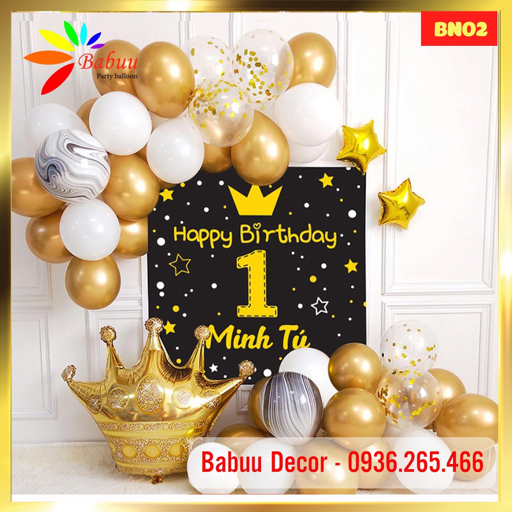 Set bóng trang trí sinh nhật BN02 Babuu Decor