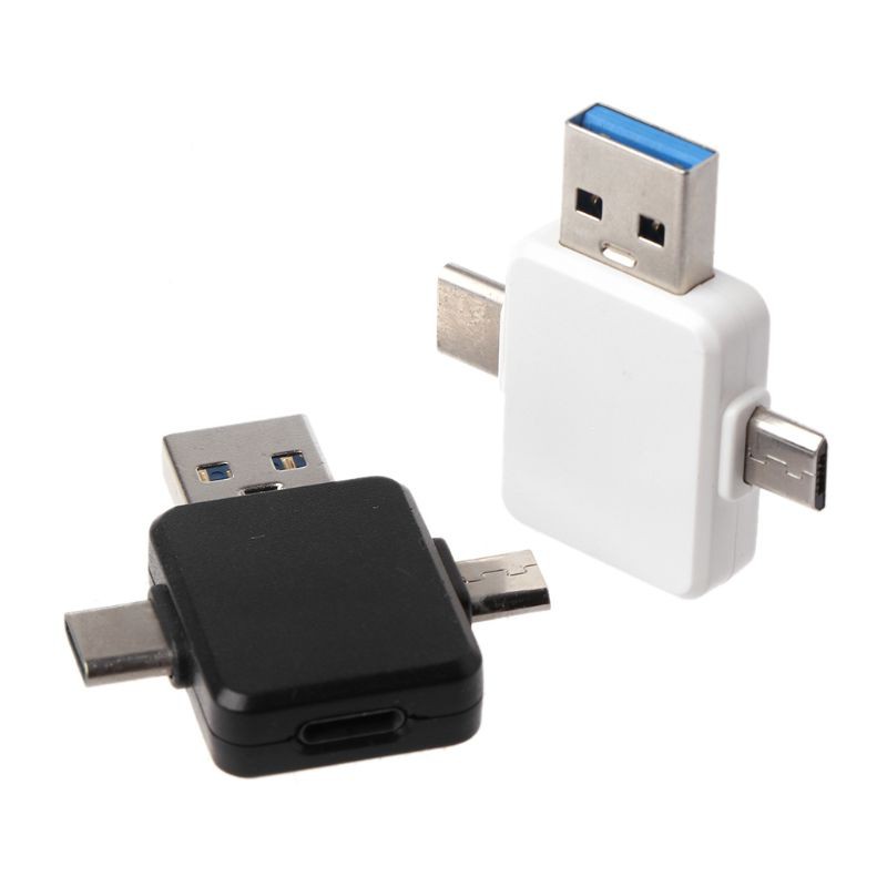 Cáp Sạc Chuyển Đổi 8pin Lightning Sang Usb + Type C + Micro Usb 3 Ft Cho Samsung Huawei Xiaomi Oneplus Android