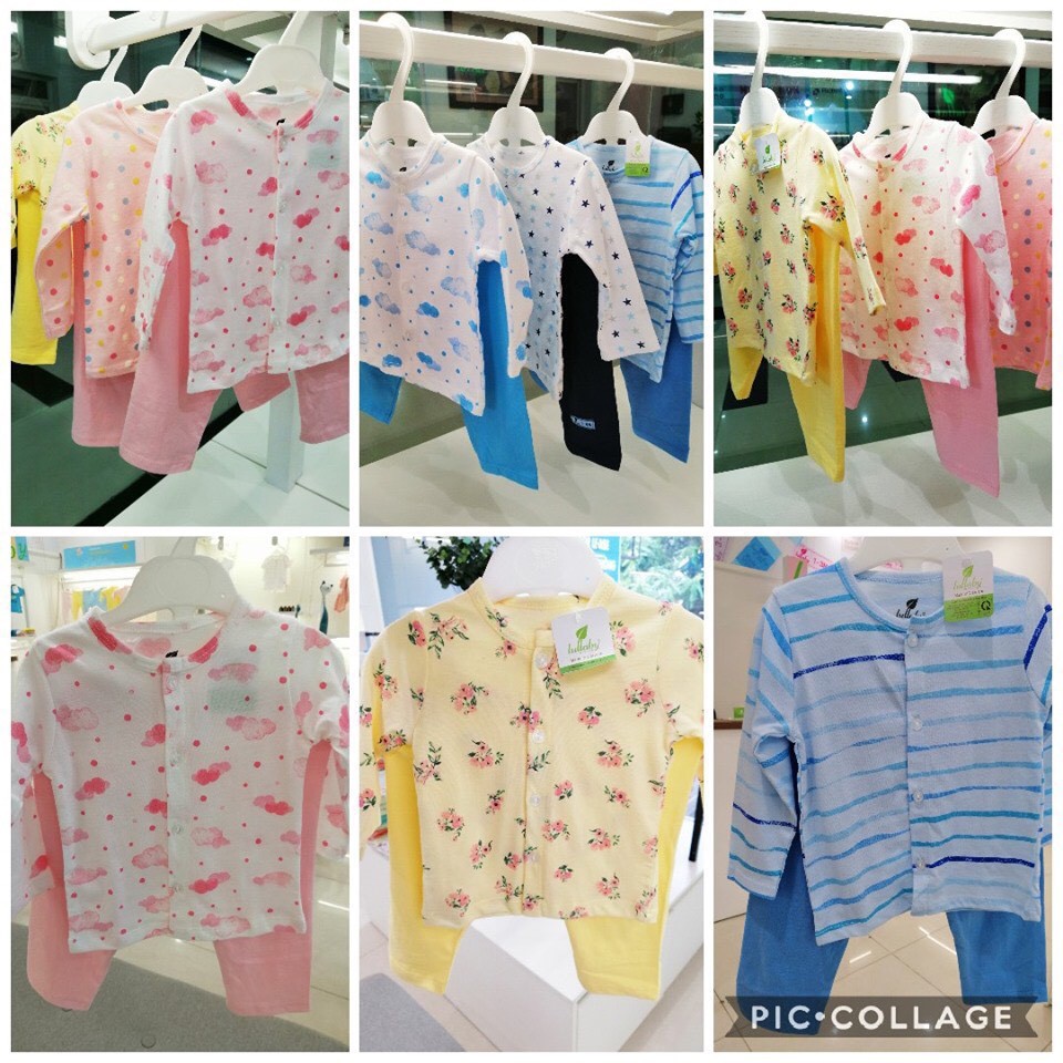 [ẢNH THẬT TỰ CHỤP] Bộ dài tay cài giữa cotton mỏng LULLABY cho bé 0-1 tuổi(6 màu)