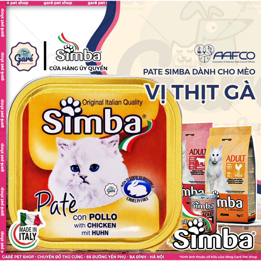 100g - Pate SIMBA dành cho mèo vị Cá ngừ thơm ngon nhập khẩu từ Ý - Simba Monge