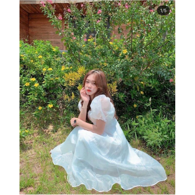 Đầm xòe tay phồng phối nút ngực chất tơ xinh cực [KÈM ẢNH THẬT] | BigBuy360 - bigbuy360.vn