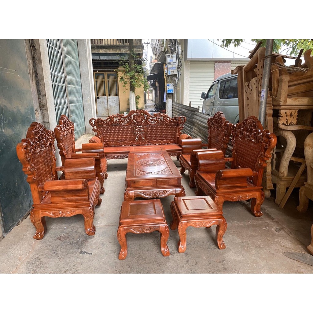 Bộ bàn ghế Hoàng Gia gỗ xà cừ