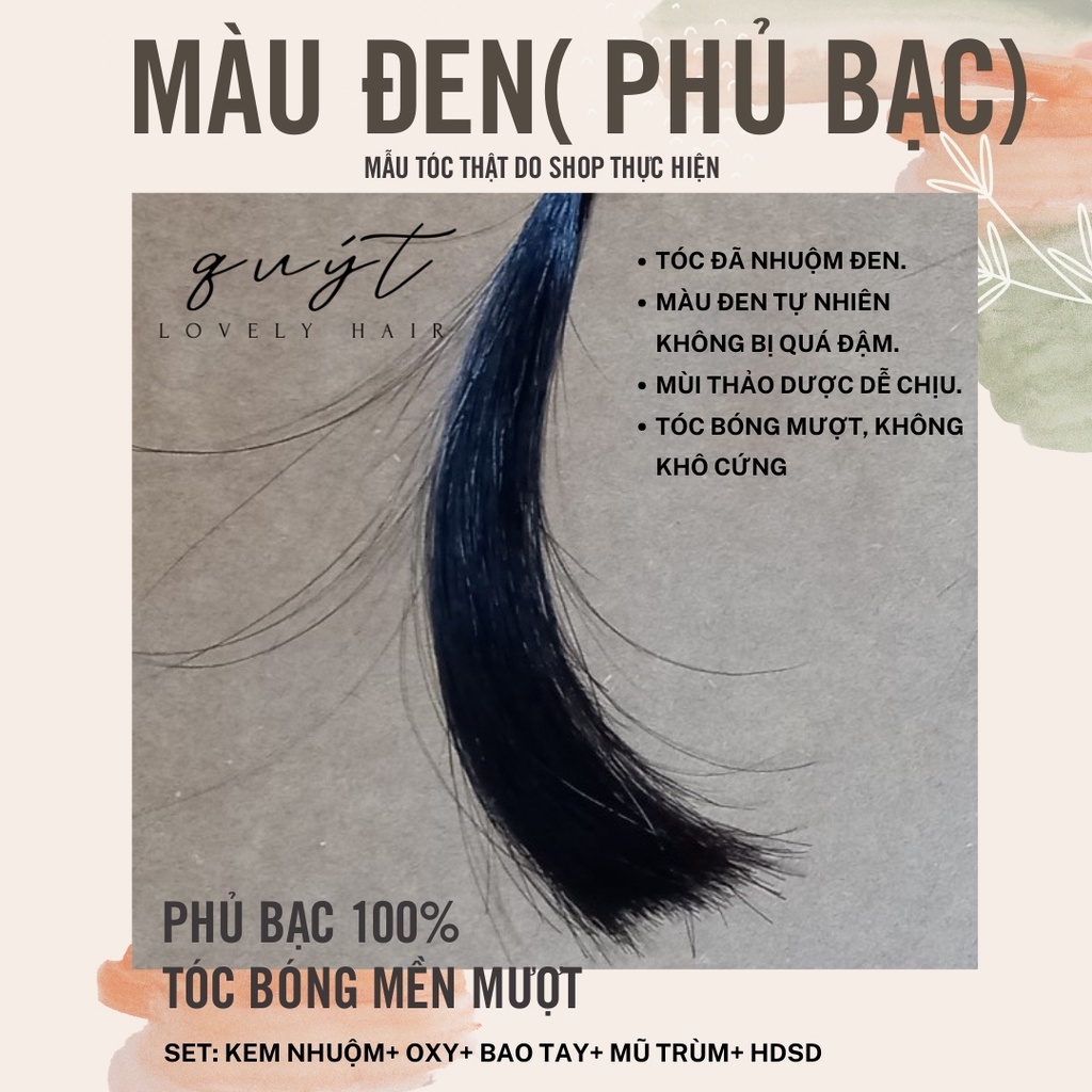 (Q8)Thuốc nhuộm tóc PHỦ BẠC-SIÊU MỀN MƯỢT-MÀU ĐEN TỰ NHIÊN