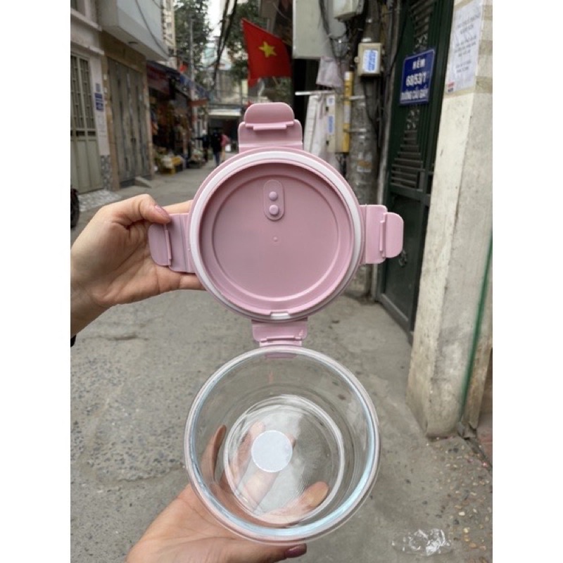 Set 3 Hộp Thuỷ Tinh Chịu Nhiệt Tròn 620ml