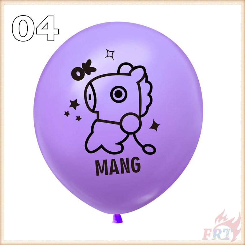 Bóng bay cao su 12inch in hình BT21 BTS để trang trí cho tiệc sinh nhật