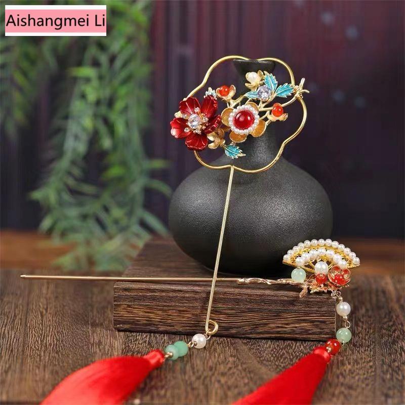 Trâm Cài Tóc Đính Tua Rua Phong Cách Hanfu Cổ Điển Sang Trọng