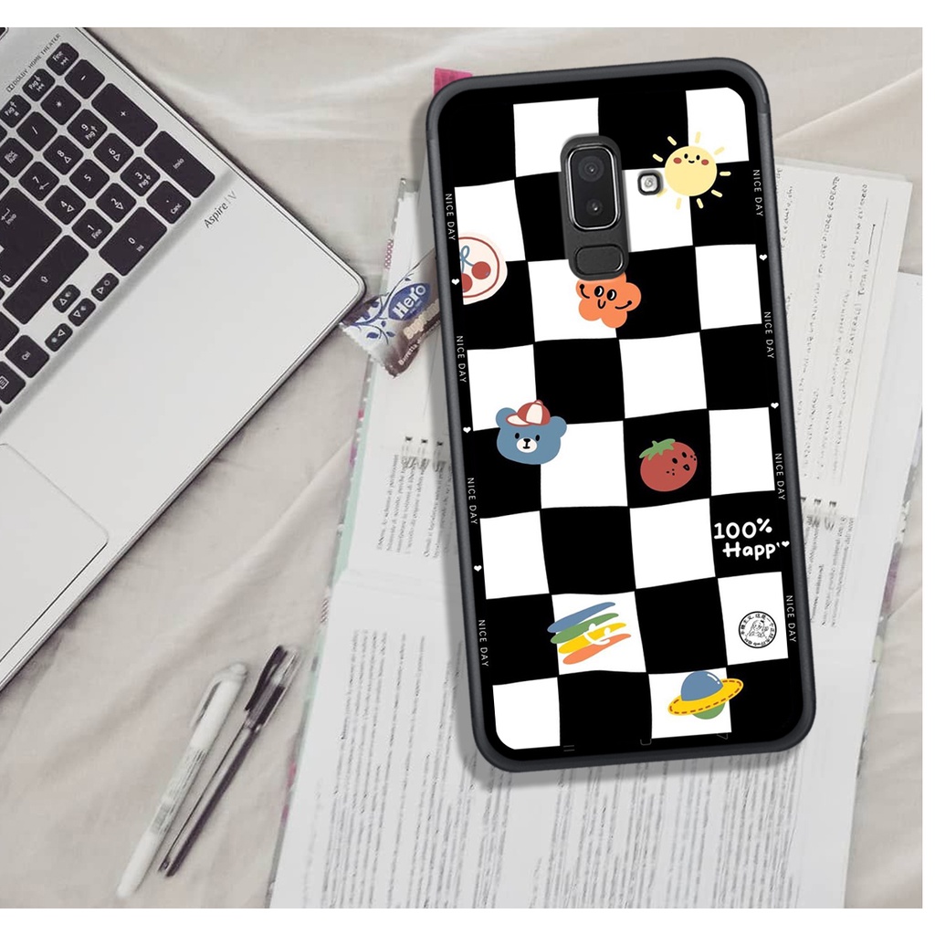 Ốp Lưng Samsung A6 PLUS - A8 PLUS - J6 PLUS - J8  , In Hình &quot;Black Heart&quot; Phong Cách Đẹp.