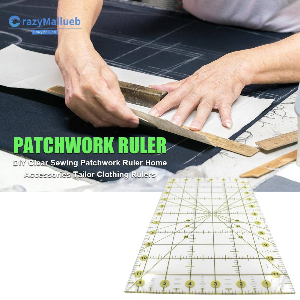 Crazymallueb❤30x15cm Acrylic Patchwork Aligned Ruler Transparent Drawing Ruler Supplies❤New