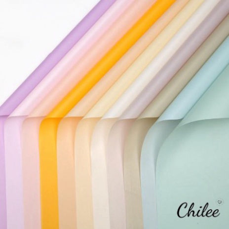 Giấy gói hoa Bóng mờ 1 mặt trơn 60cm x 60cm 20 tờ - phụ kiện làm hoa, handmade