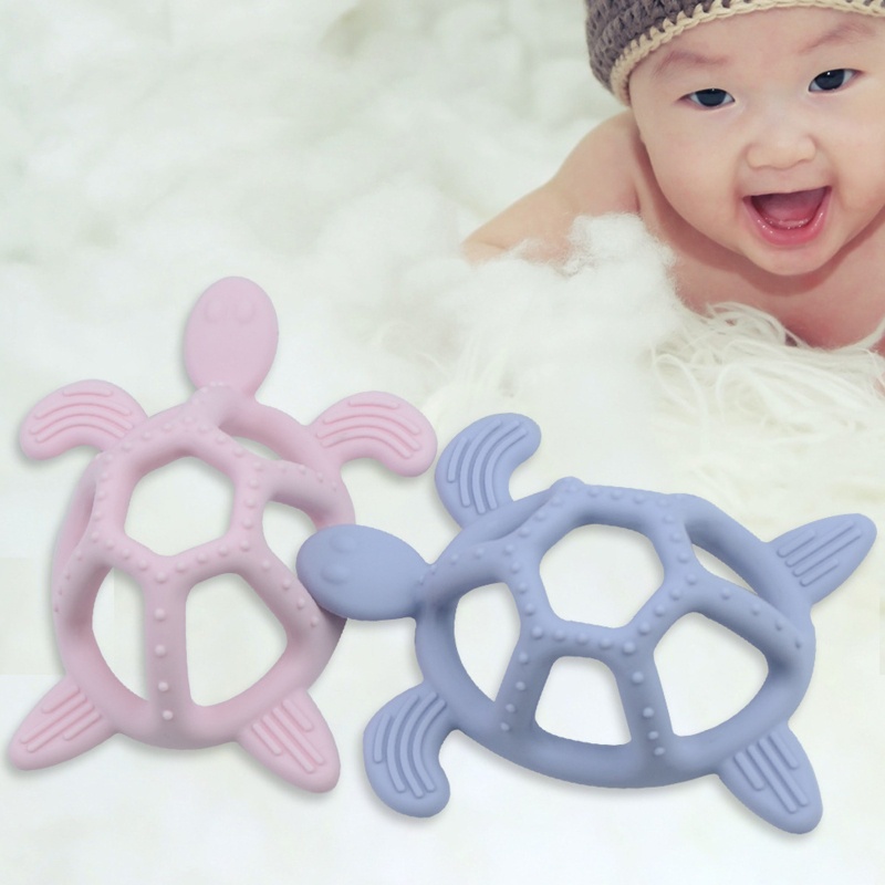 Đồ Chơi Gặm Nướu Hình Rùa Biển Hoạt Hình Bằng Silicone Dành Cho Trẻ
