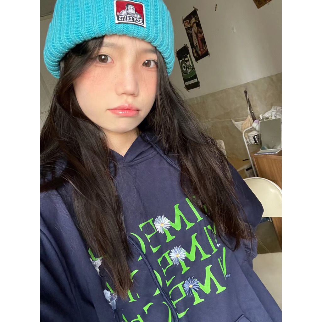 NRVP Áo Hoodie Tay Dài Oversize In Họa Tiết Phong Cách Hàn Quốc Kiểu Mới Cho Nam / Nữ