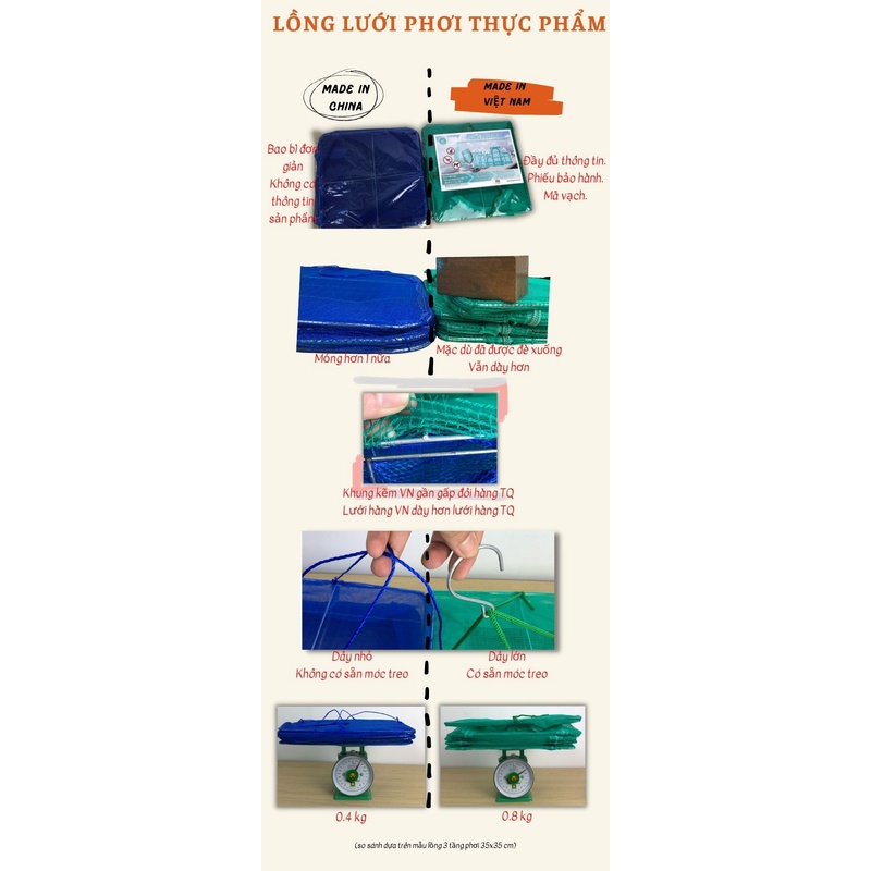 Lồng phơi thực phẩm Lồng phơi 247 - Chống ruồi 100% - 3 tầng 35x35x60