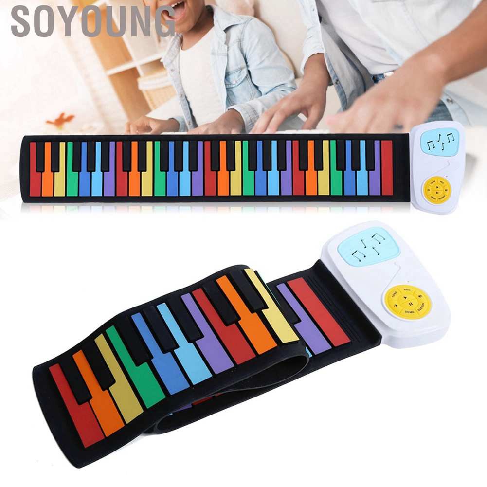 Đàn Piano Cuộn 49 Phím Nhiều Màu Sắc Cho Bé