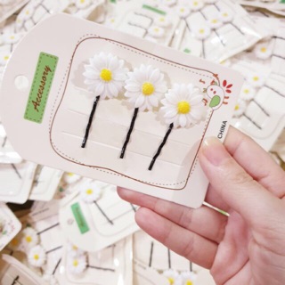 Vỉ 3 kẹp cúc xinh xắn