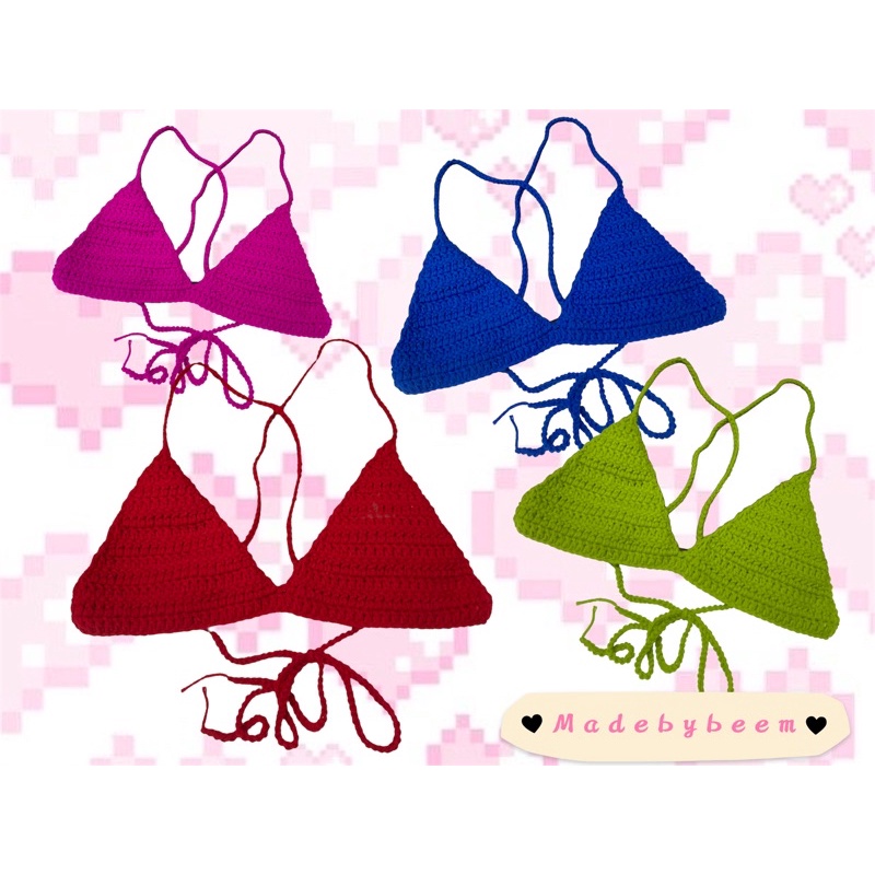 Áo bra len móc tam giác handmade - ĐÃ UPDATE FORM