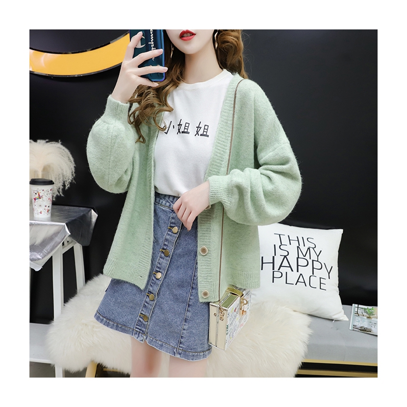 Áo Khoác Len Cardigan Ngắn Dáng Rộng Kiểu Hàn Quốc Thời Trang Mùa Thu Cho Nữ | BigBuy360 - bigbuy360.vn