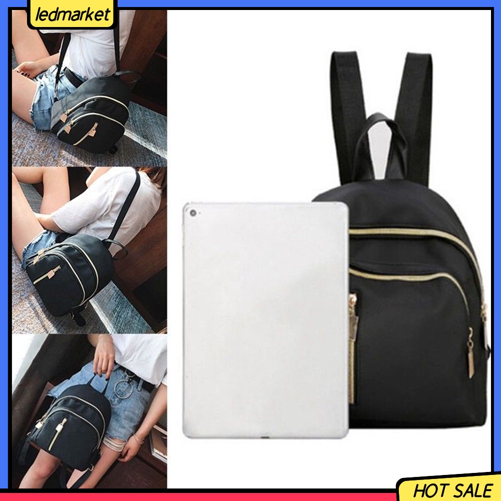 Ba lô nylon màu trơn kiểu dáng thời trang cho nữ