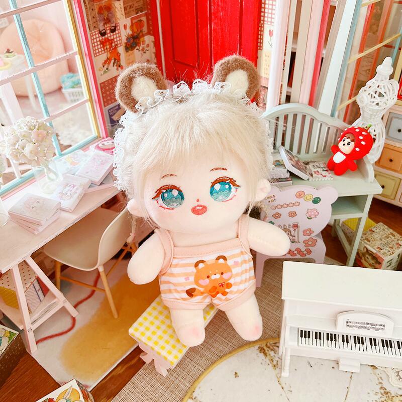 Đồ Chơi Búp Bê Mặc Áo Yếm Vải Cotton 20cm Thiết Kế Dễ Thương