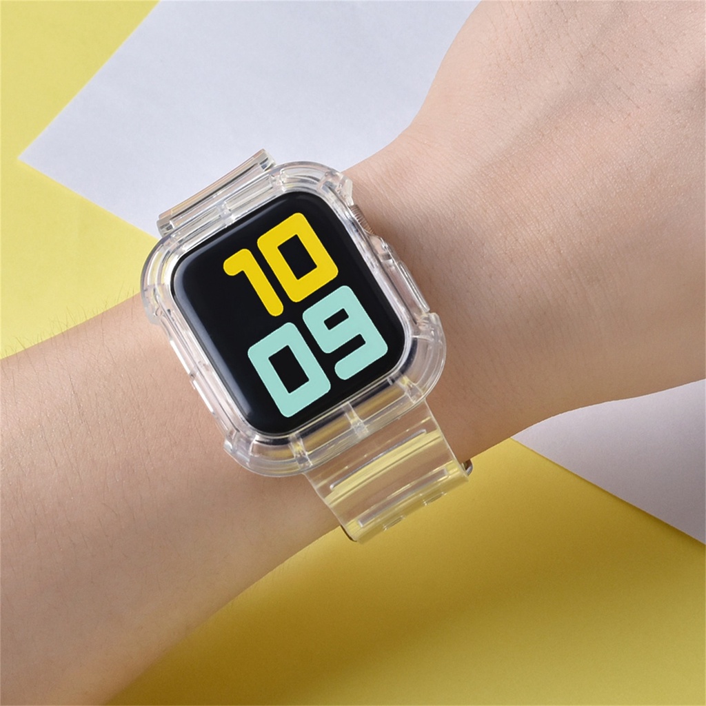 Dây Đeo Bằng Nhựa Trong Suốt Cho Đồng Hồ Thông Minh Apple Watch Series 6 SE 5 4 3 2 1 38mm 40mm 42mm 44mm