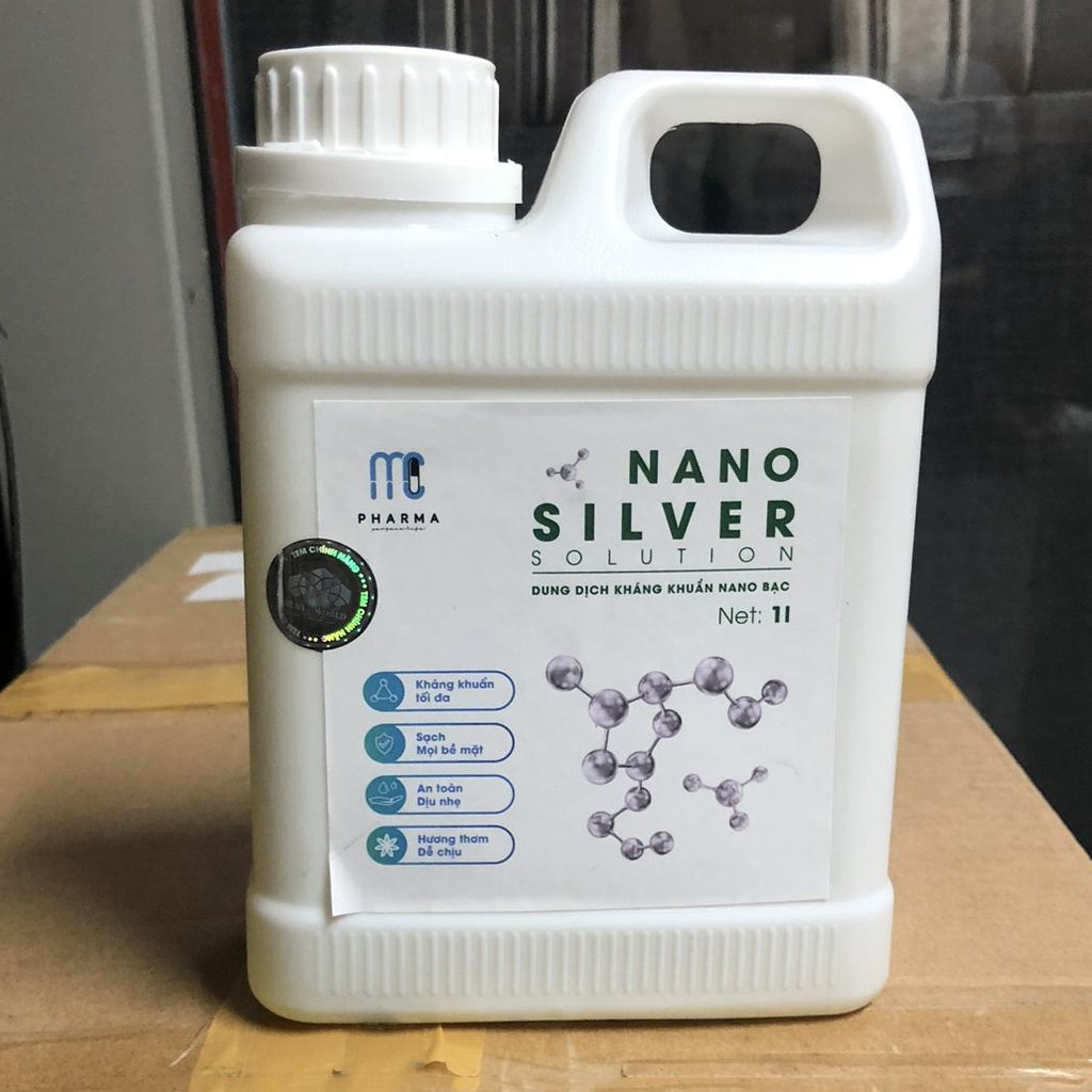 Can 1 lít kháng khuẩn Nano bạc MC Pharma - Tặng 3 chai xịt phun sương