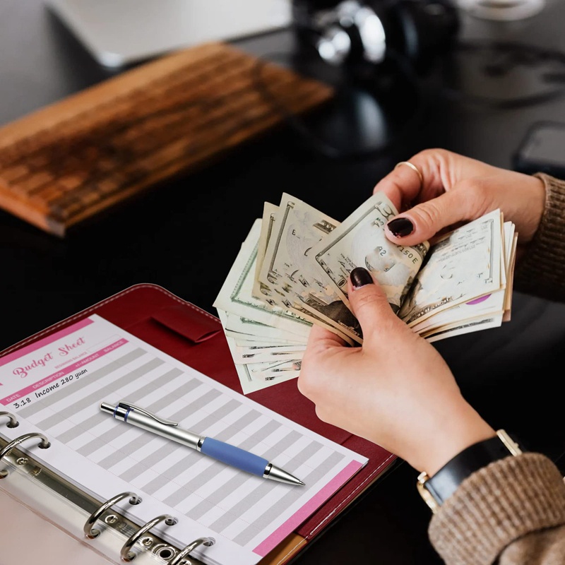 Sổ Tay Khổ A6 Có Túi Đựng Giấy Tờ Tiết Kiệm Tiền Tiện Lợi