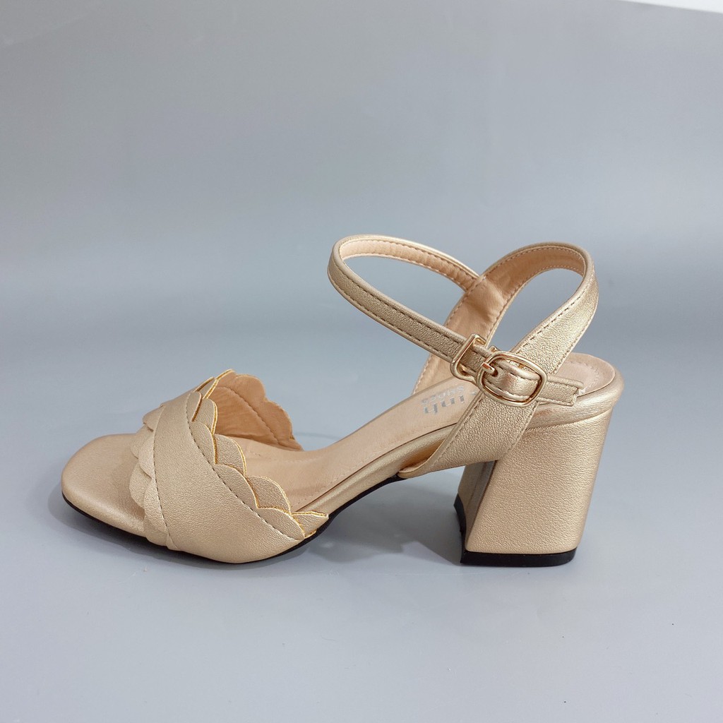 Giày sandal cao gót nữ GÓT XINH GD5 da mờ trụ vuông cao 5cm