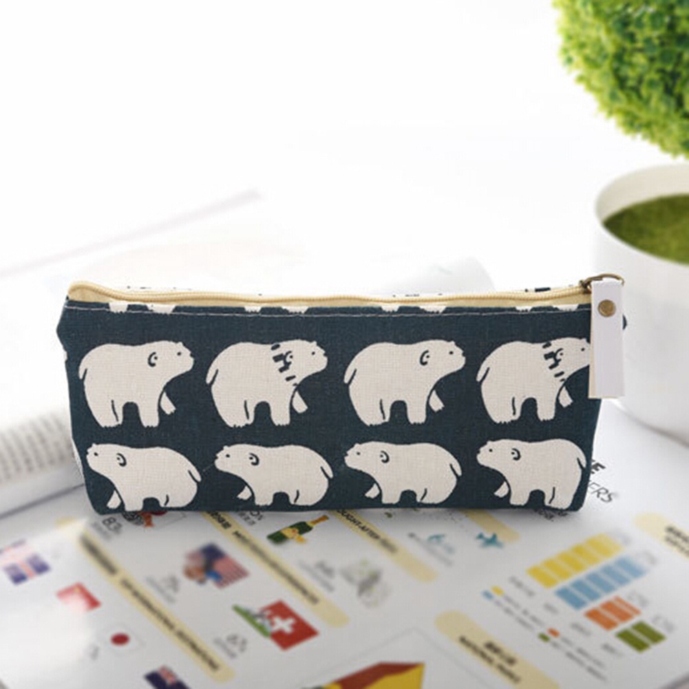 Hộp bút chất liệu vải cotton mềm họa tiết hoạt hình dễ thương