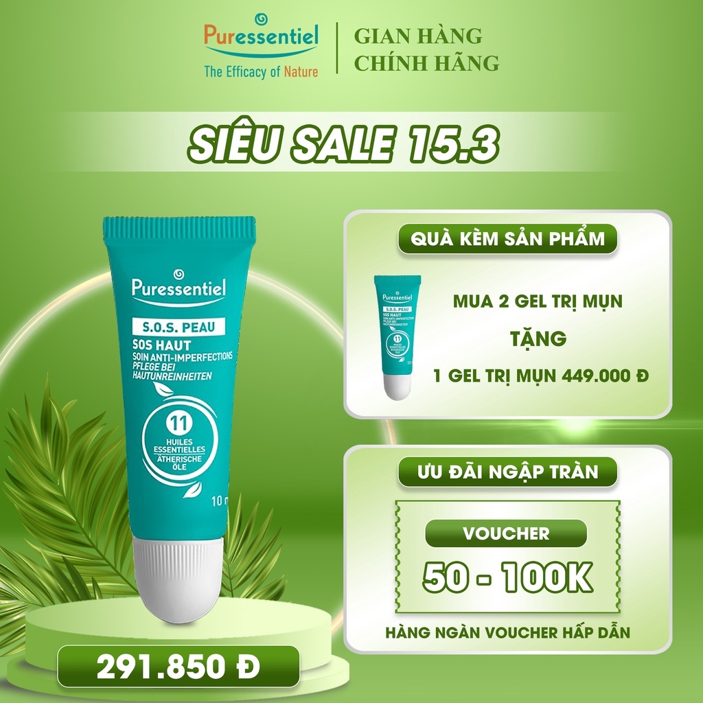 Chấm mụn giảm thâm chính hãng Puressentiel từ Pháp 10ml, giảm mụn viêm, mụn bọc