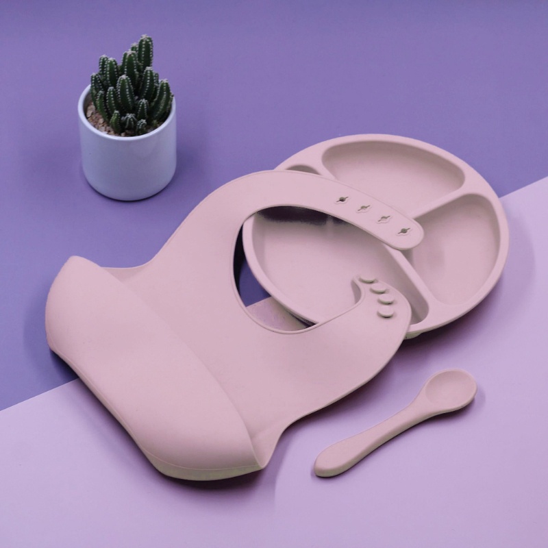 Bộ 3 Dụng Cụ Ăn Dặm Bằng Silicone Cấp Thực Phẩm Cho Bé