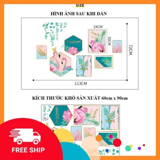 ⚡️𝗙𝗥𝗘𝗘𝗦𝗛𝗜𝗣⚡️ Decal dán tường Khung ảnh chim hạc số 2