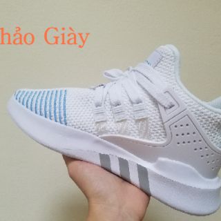 Giày Eqt trắng gót xanh
