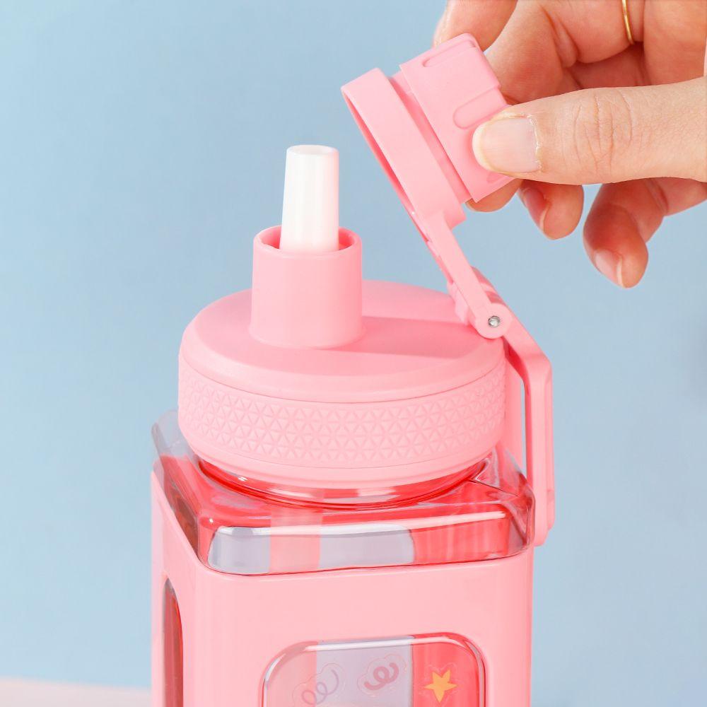 Bình Nước 700ML 700ML Kèm Ống Hút Hình Gấu Hoạt Hình Dễ Thương