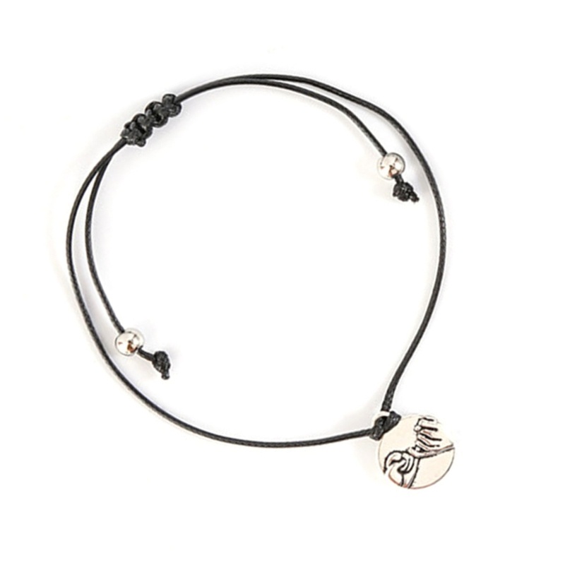 Flgo Set 2 Vòng Đeo Tay Cặp Đôi Có Thể Điều Chỉnh Kết Hợp Móc Kéo Bằng Vải Dệt Hình Ngón Tay Bạn Thân Dành Cho Bạn