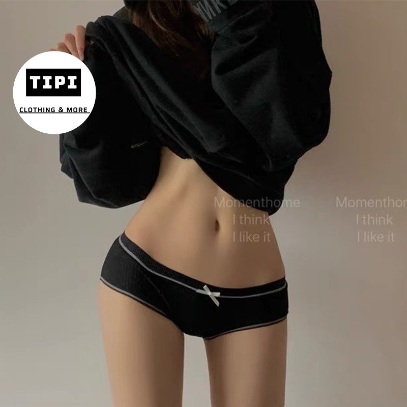 Quần lót cotton viền sắc màu đính nơ Cristal N2-02