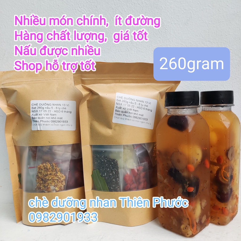 Chè dưỡng nhan Thiên Phước - set 14 vị nấu 3 người ăn