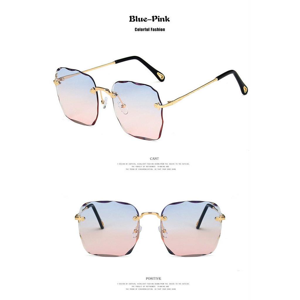 Kính mát gọng vuông bảo vệ mắt chống tia UV phong cách retro sang trọng