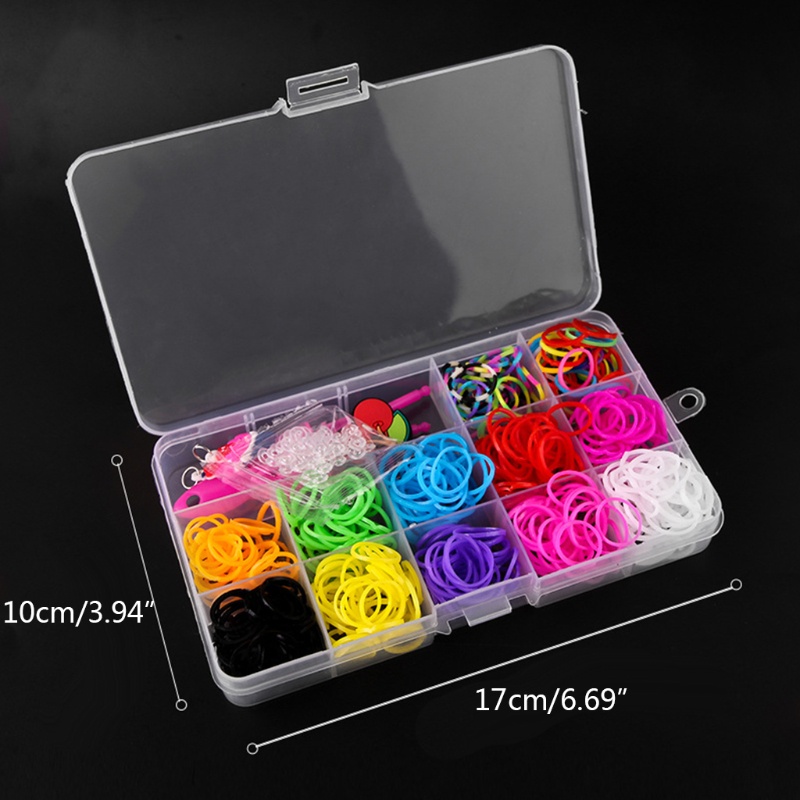 Bộ 480 Dây Thun/15 Ngăn Nhiều Màu Làm Vòng Tay Thủ Công