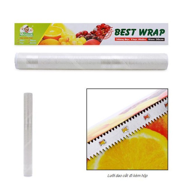 Combo 2 cuộn màng bọc thức ăn Best Wrap, Bọc bảo quản đồ ăn, Cuộn nhựa bảo quản thực phẩm lâu dài, an toàn hợp vệ sinh