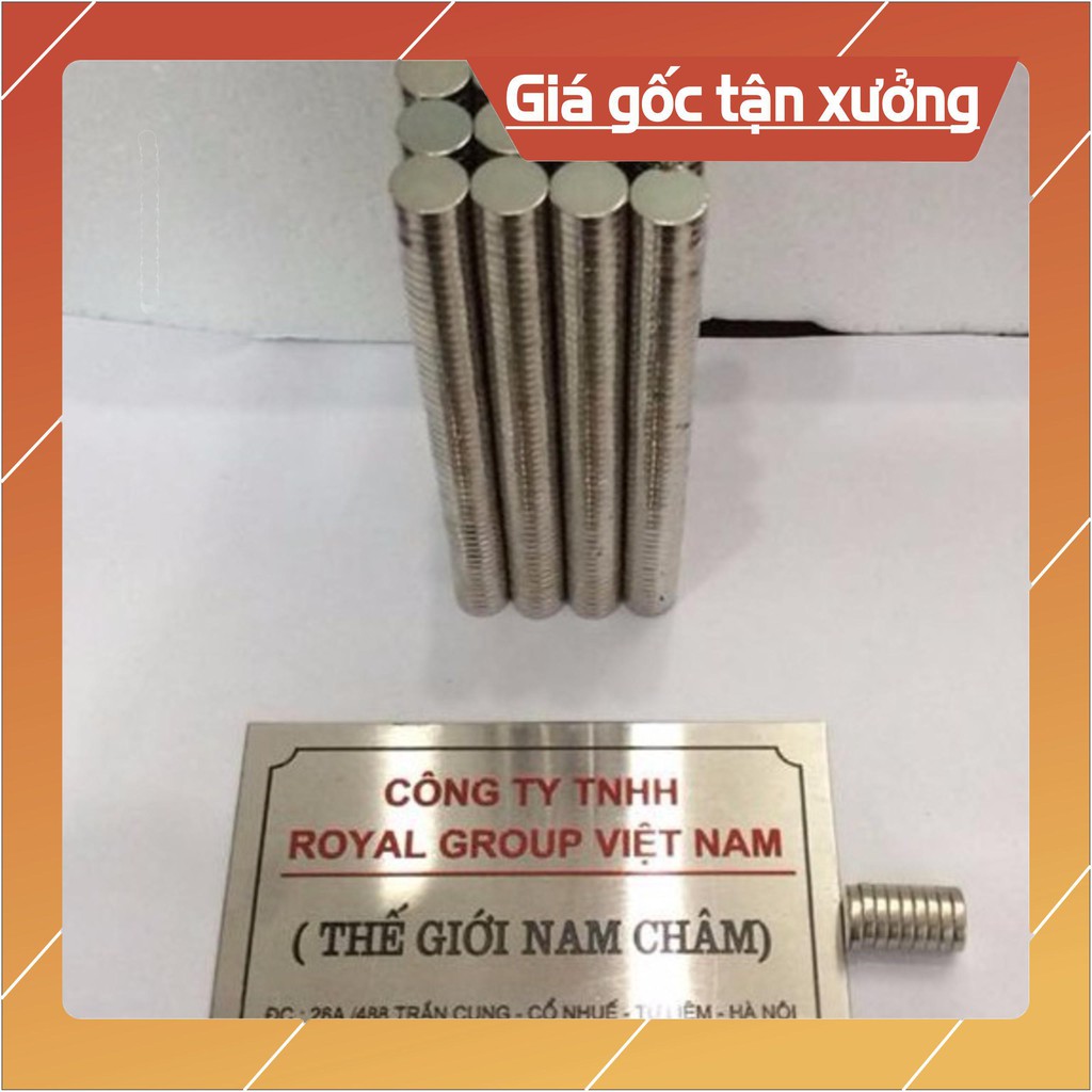 Nam châm viên 10*2mm, loại nam châm trắng đất hiếm mỏng lực hút mạnh