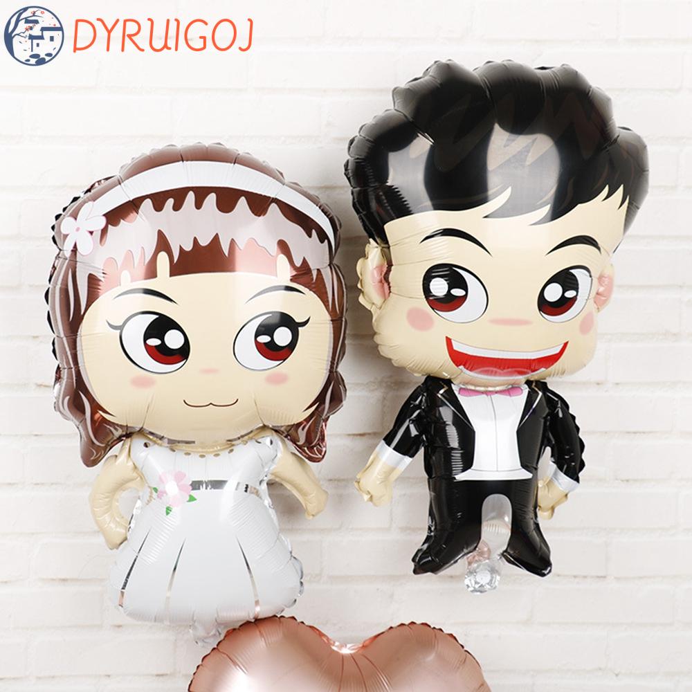 Bong Bóng Phim Nhôm Hình Cô Dâu Chú Rể Trang Trí Tiệc Cưới