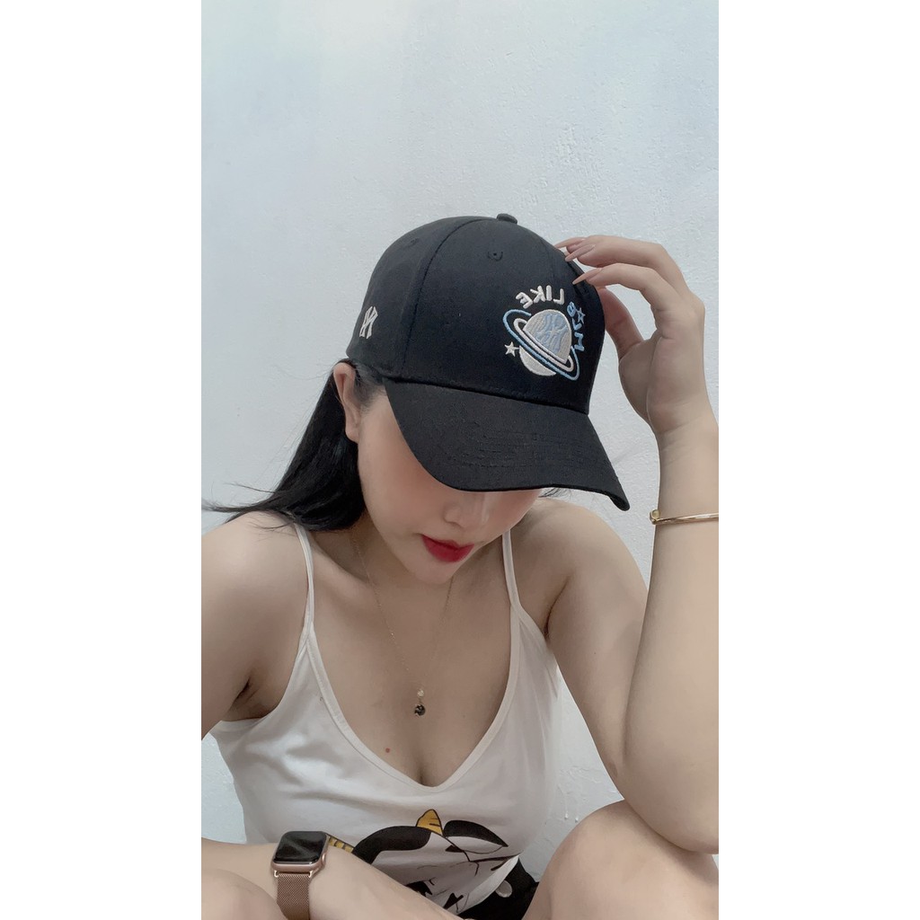 Mũ lưỡi trai, nón NY đen logo LIKE cao cấp, hàng thiết kế xuất khẩu,dành cho mọi lứa tuổi cả nam và nữ, FREESIZE.