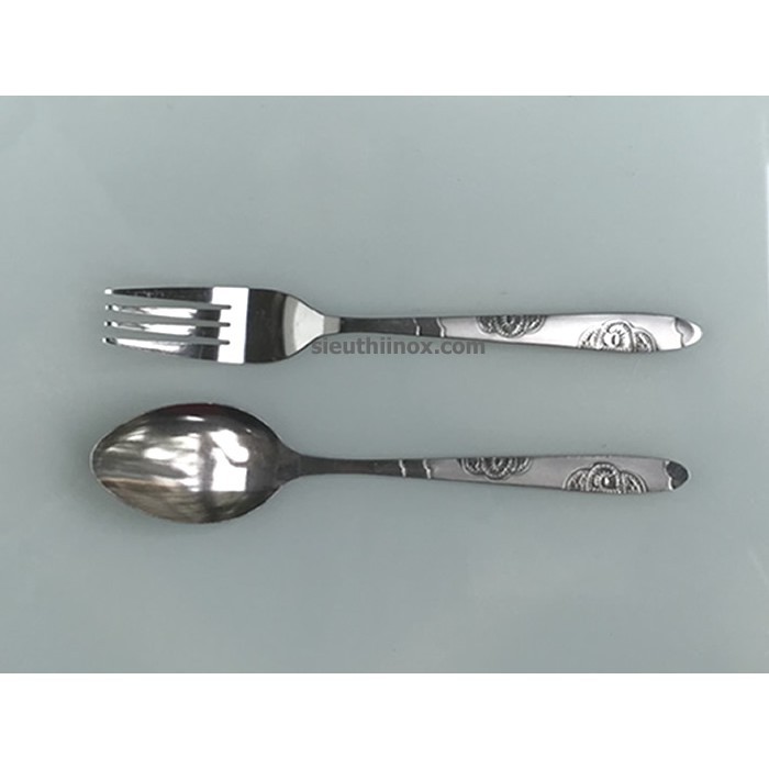 Set 5 dĩa inox khắc hình hoa