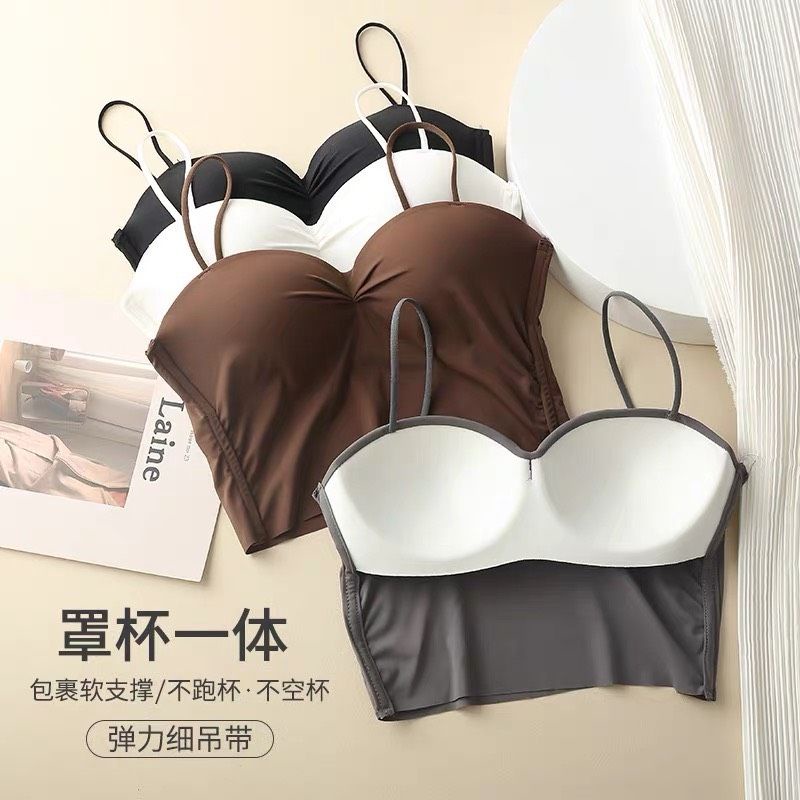 Áo Bra Đúc Su Trơn 2 Dây Dáng Dài Nhúm Ngực Kèm Kèm mút Đệm mã 5881