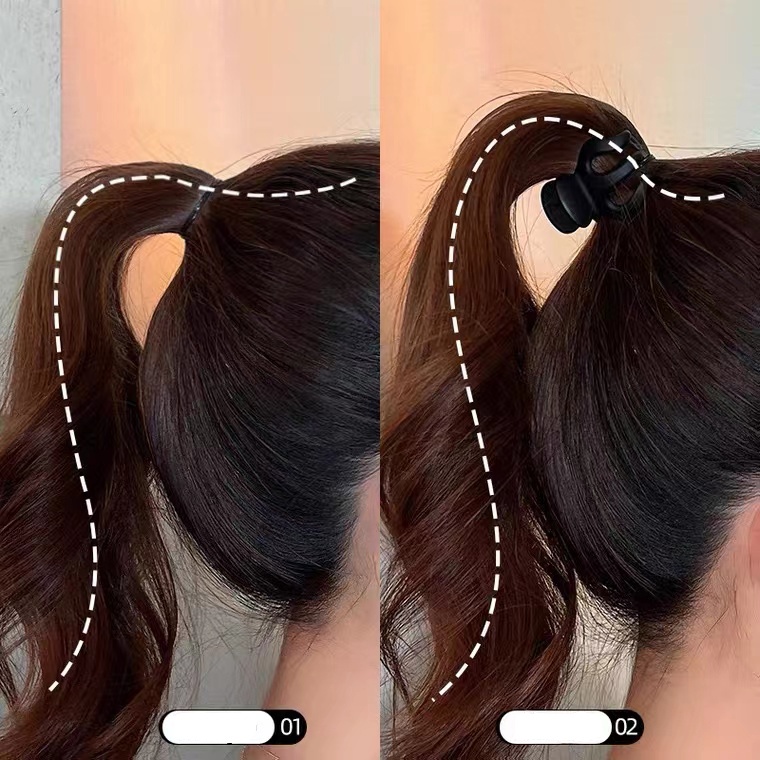 Kẹp Tóc Đuôi Ngựa Màu Đen / Xanh Lá Phong Cách Hàn Quốc Ngọt Ngào Cho